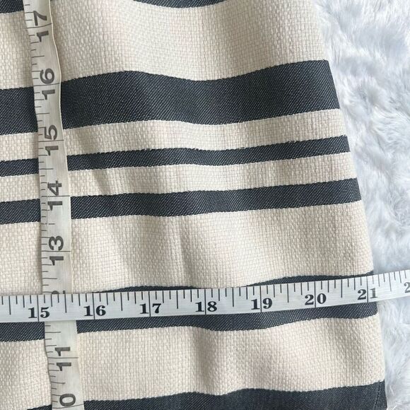 J. Crew Womens Black And Cream Striped Boat Neck Cap Sleeve Midi Sheath Dress - Picture 7 of 9